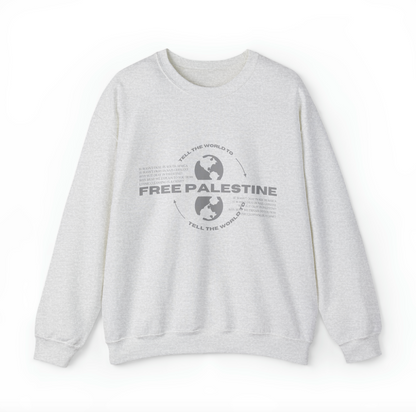 tell the world to free palestine sweater