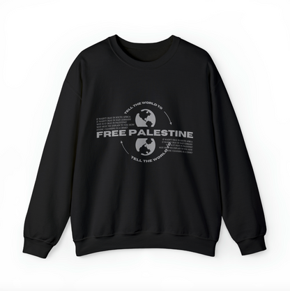 tell the world to free palestine sweater