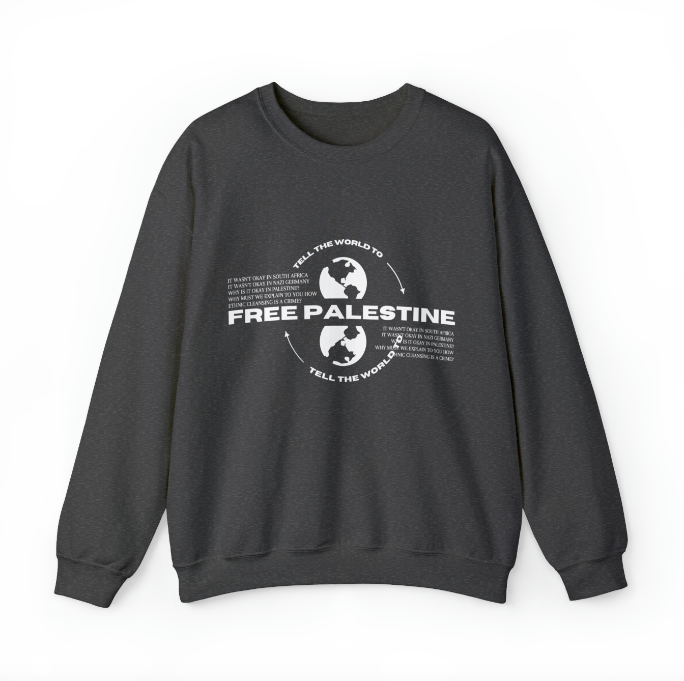 tell the world to free palestine sweater