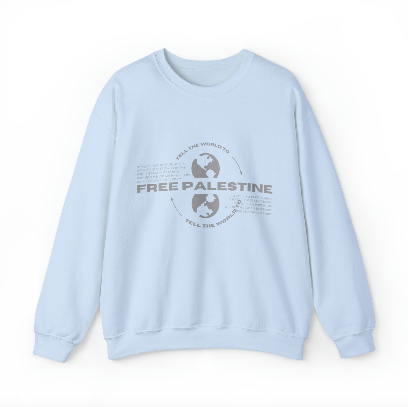 tell the world to free palestine sweater