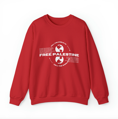 tell the world to free palestine sweater