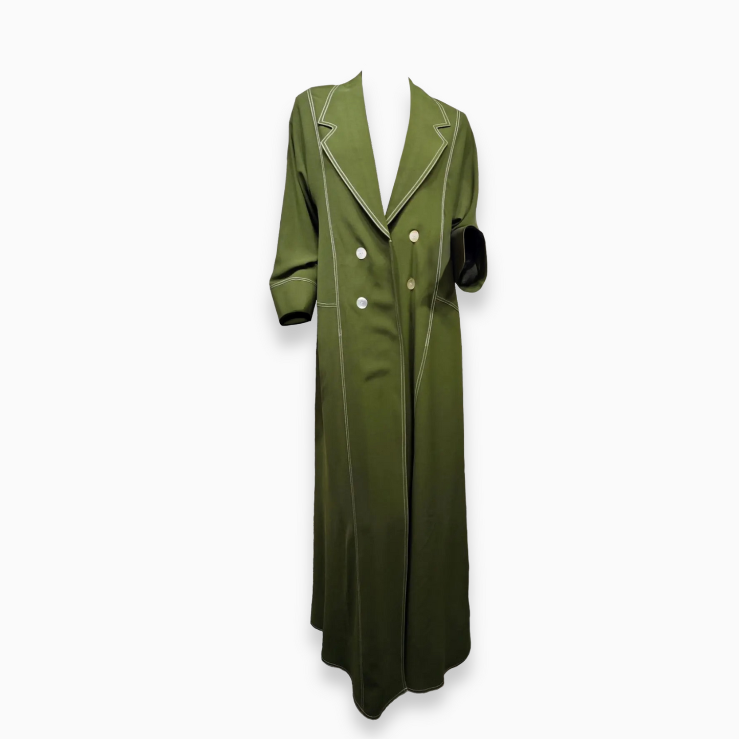 She Means Business - Green Open Coat Abaya