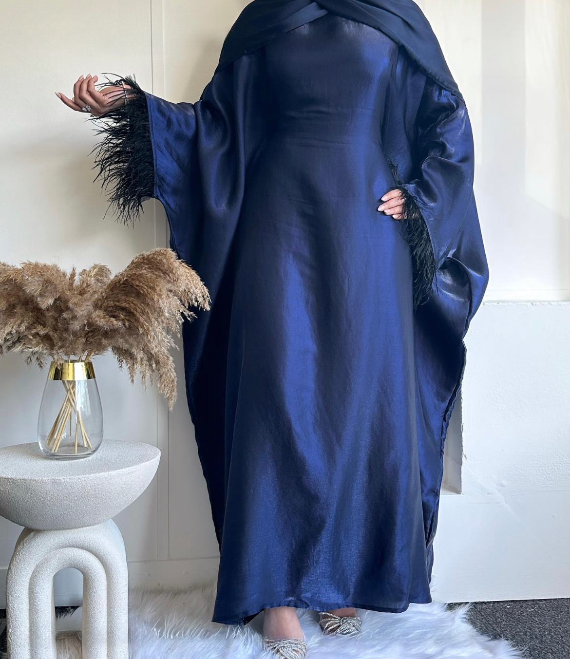 Aliyah Shimmer Feather Kaftan