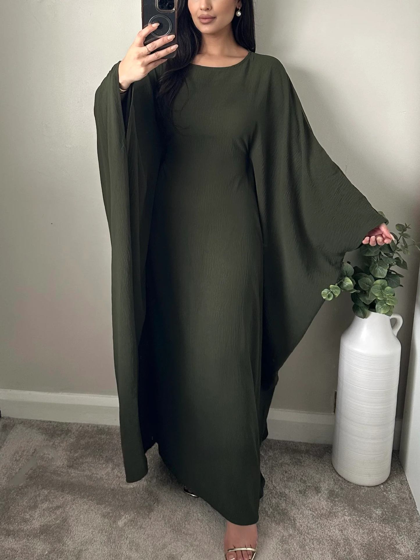 Mahira Crepe Cinch Waist Kaftan