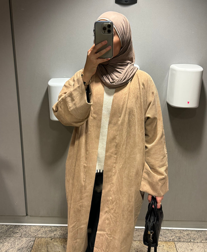 Corduroy Thick Cuff Sleeve Abaya