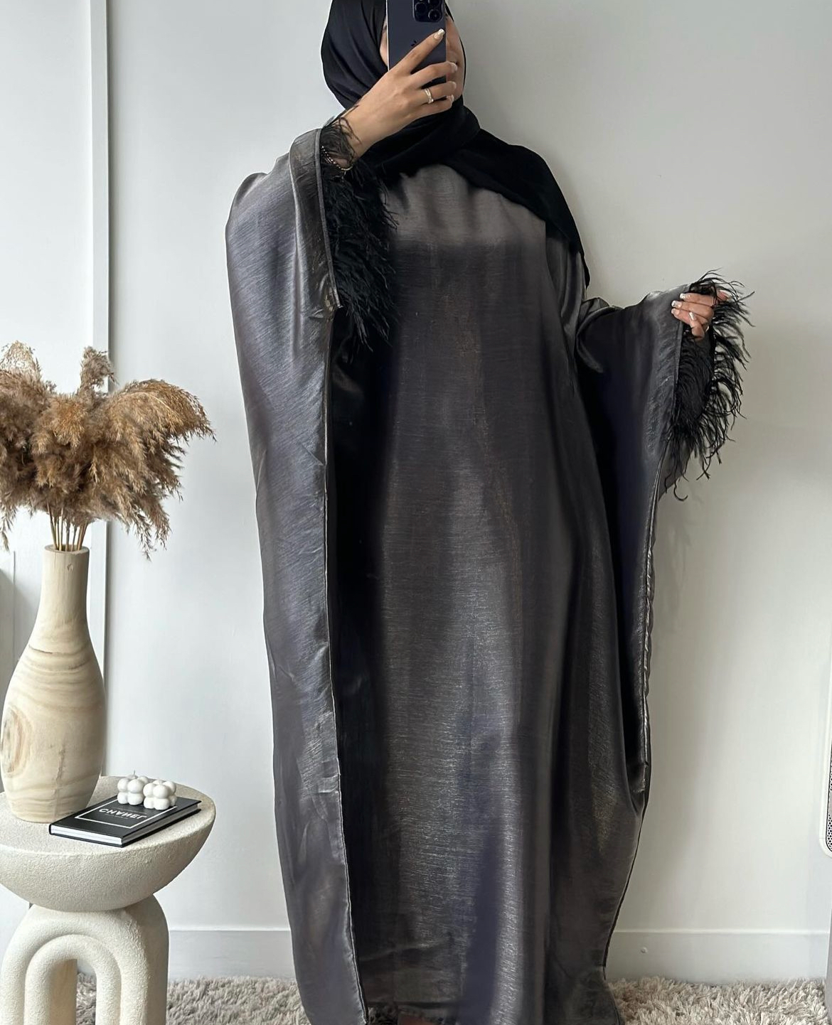 Aliyah Shimmer Feather Kaftan