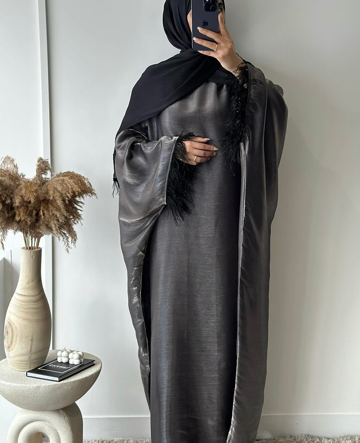 Aliyah Shimmer Feather Kaftan